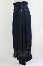 画像2: Jane Marple Dans Le Salon / Cotton Linen Denim Drawstring Skirt  ブルー H-26-05-06-035-JM-SK-KB-ZH (2)