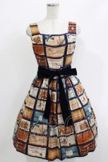 画像1: Jane Marple / ブリティッシュチョコレートバースクエアドレス M ネイビー H-26-05-06-005-JM-SK-AK-ZH (1)