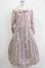 画像1: Jane Marple Dans Le Salon / Gouache gardenのタブリエドレス  ピンク H-26-05-06-006-JM-OP-KB-ZH (1)