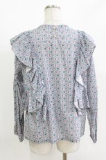 画像3: Jane Marple Dans Le Salon / Noon shoulder frill blouse  blue grey H-26-05-06-057-JM-BL-KB-ZH (3)