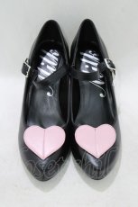 画像1: MILK / ハートヒールパンプス L ブラック H-26-05-06-080-ML-SH-KB-ZH (1)