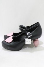 画像2: MILK / ハートヒールパンプス L ブラック H-26-05-06-080-ML-SH-KB-ZH (2)