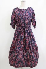 画像1: Jane Marple Dans Le Salon / Marie Antoinette drawstring sleeve dress Free ネイビー H-26-05-06-013-JM-OP-KB-ZH (1)