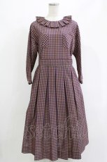 画像1: Jane Marple / アンデュラントチェックコレットドレス  マゼンタ H-26-05-06-017-JM-OP-KB-ZH (1)