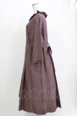 画像2: Jane Marple / アンデュラントチェックコレットドレス  マゼンタ H-26-05-06-017-JM-OP-KB-ZH (2)