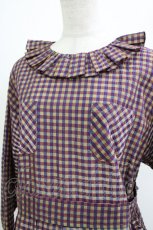 画像4: Jane Marple / アンデュラントチェックコレットドレス  マゼンタ H-26-05-06-017-JM-OP-KB-ZH (4)