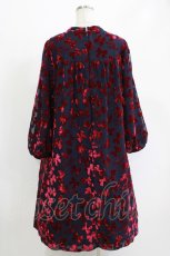 画像3: Jane Marple / Winter ribbonsスモッキングドレス  ネイビー×ワインレッド H-26-05-06-021-JM-OP-KB-ZH (3)