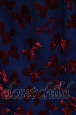 画像4: Jane Marple / Winter ribbonsスモッキングドレス  ネイビー×ワインレッド H-26-05-06-021-JM-OP-KB-ZH (4)