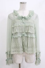 画像1: PINK HOUSE / ドットチュール×オリジナルローズチュールレースブラウス Free ハッカ H-26-05-07-040-LO-BL-NS-ZH (1)