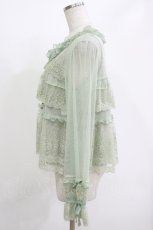 画像2: PINK HOUSE / ドットチュール×オリジナルローズチュールレースブラウス Free ハッカ H-26-05-07-040-LO-BL-NS-ZH (2)