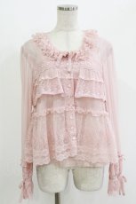 画像1: PINK HOUSE / ドットチュール×オリジナルローズチュールレースブラウス Free ピンク H-26-05-07-041-LO-BL-NS-ZH (1)
