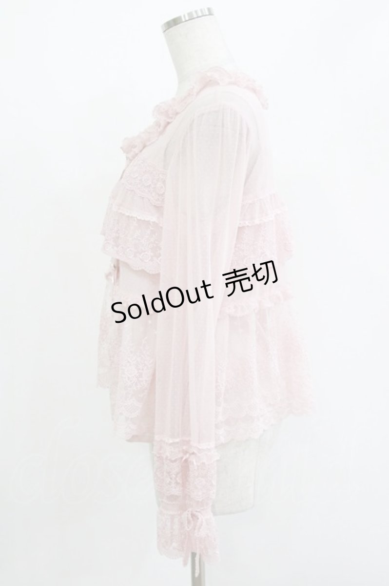 画像2: PINK HOUSE / ドットチュール×オリジナルローズチュールレースブラウス Free ピンク H-26-05-07-041-LO-BL-NS-ZH (2)