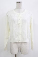 画像1: m petit by misako / AM*ハート透かしニットカーディガン LL オフ H-26-05-07-044-LO-TO-NS-ZH (1)