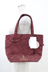 画像1: m petit by misako / AM*リボンランチトート  ワイン H-26-05-07-1042-LO-BG-NS-ZH (1)