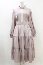 画像1: m petit by misako / AM*レースティアードワンピース L ピンク H-26-05-07-1052-LO-OP-NS-ZH (1)