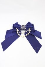 画像1: Enchantlic Enchantilly / ロゴ刺繍パールリボンブローチ  ブルー H-26-05-07-1027-LO-AC-NS-ZH (1)