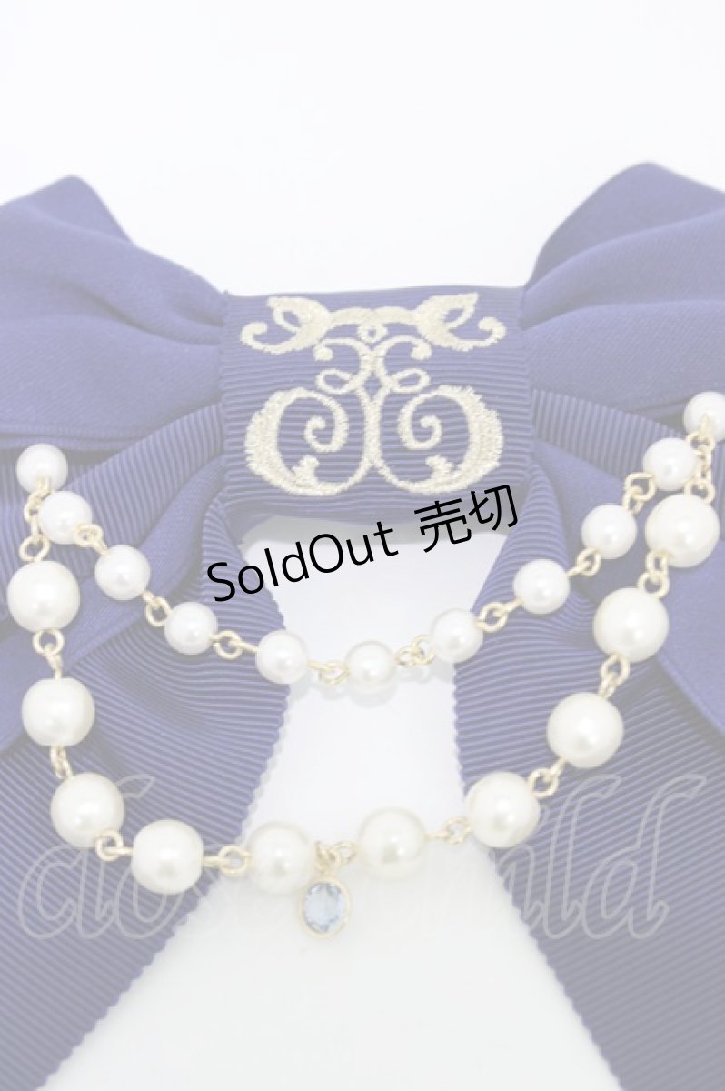 画像3: Enchantlic Enchantilly / ロゴ刺繍パールリボンブローチ  ブルー H-26-05-07-1027-LO-AC-NS-ZH (3)