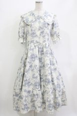 画像1: m petit by misako / トワルドジュイOPハンソデ LL オフ/ブルー H-26-05-07-007-LO-OP-NS-ZH (1)