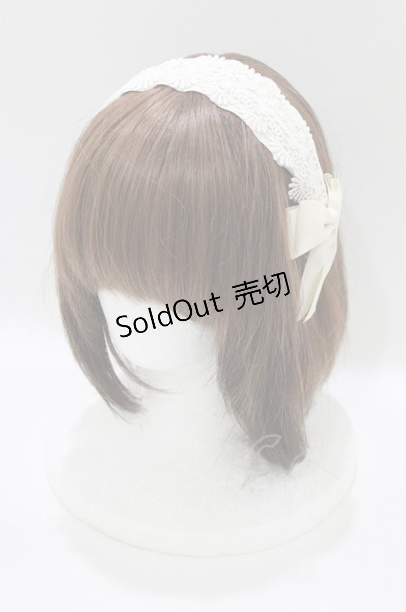 画像1: m petit by misako / TT*AMレースカチューシャ  アイボリー H-26-05-07-075-LO-AC-NS-ZH (1)