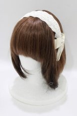 画像1: m petit by misako / TT*AMレースカチューシャ  アイボリー H-26-05-07-075-LO-AC-NS-ZH (1)