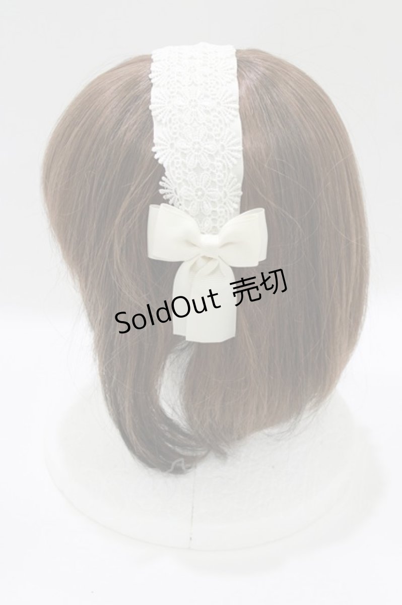 画像2: m petit by misako / TT*AMレースカチューシャ  アイボリー H-26-05-07-075-LO-AC-NS-ZH (2)