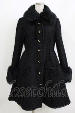 画像1: Angelic Pretty / 乙女リボンコート（ラメワッフル） Free ブラック H-26-05-07-002-AP-CO-NS-ZH (1)