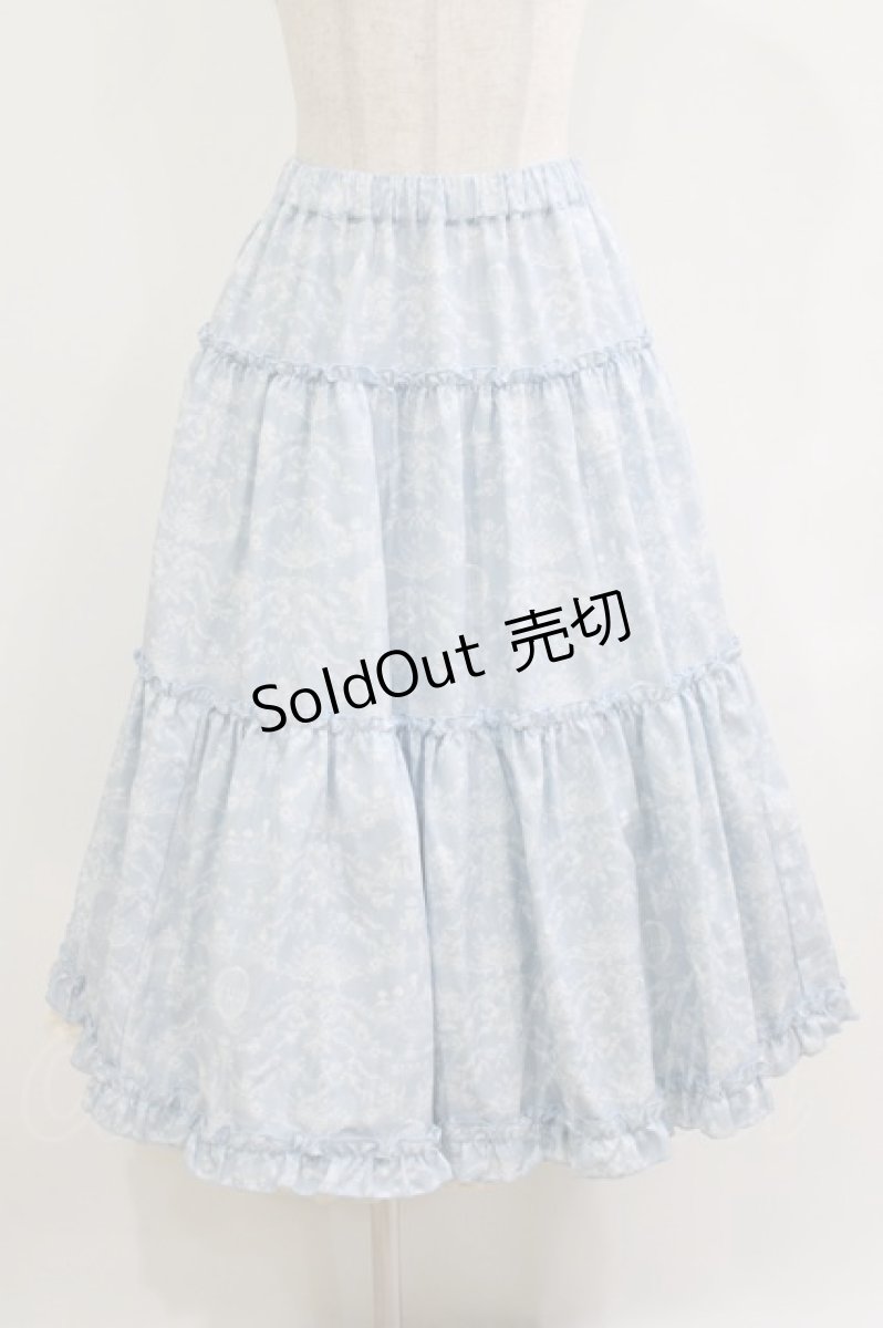 画像1: m petit by misako / NINA'S/RVパニエスカート M サックス/アリボリー リバーシブル H-26-05-07-017-LO-SK-NS-ZH (1)