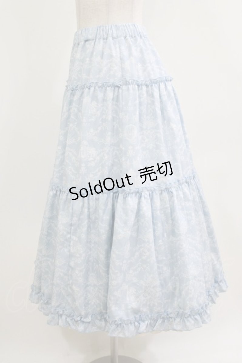 画像2: m petit by misako / NINA'S/RVパニエスカート M サックス/アリボリー リバーシブル H-26-05-07-017-LO-SK-NS-ZH (2)