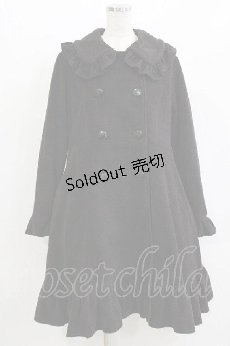 画像1: Lovely MAXICIMAM / ハニードロップコート 大きいサイズ ブラック H-26-05-07-003-LO-CO-NS-ZTC012 (1)