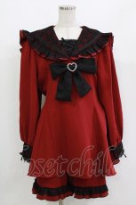画像1: DearMyLove / レースセーラーリボンセットアップ 4L レッド H-26-05-08-036-LO-OP-NS-ZH (1)