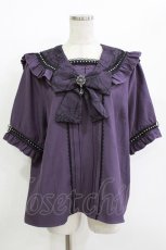 画像1: DearMyLove / 十字架クモレースセーラーフリルブラウス 4L パープル H-26-05-08-044-LO-BL-NS-ZH (1)