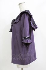 画像2: DearMyLove / 十字架クモレースセーラーフリルブラウス 4L パープル H-26-05-08-044-LO-BL-NS-ZH (2)
