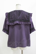 画像3: DearMyLove / 十字架クモレースセーラーフリルブラウス 4L パープル H-26-05-08-044-LO-BL-NS-ZH (3)