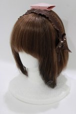 画像1: m petit by misako / AMPLリボンカチューシャ  ブラウン H-26-05-08-006-LO-AC-NS-ZH (1)