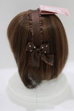 画像2: m petit by misako / AMPLリボンカチューシャ  ブラウン H-26-05-08-006-LO-AC-NS-ZH (2)