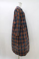 画像2: Jane Marple / British Checkのタブリエドレス  スティールブルー H-26-05-08-1010-JM-OP-KB-ZH (2)