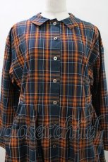 画像4: Jane Marple / British Checkのタブリエドレス  スティールブルー H-26-05-08-1010-JM-OP-KB-ZH (4)
