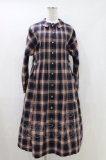画像1: Jane Marple / British Checkのタブリエドレス  ネイビー H-26-05-08-1011-JM-OP-KB-ZH (1)