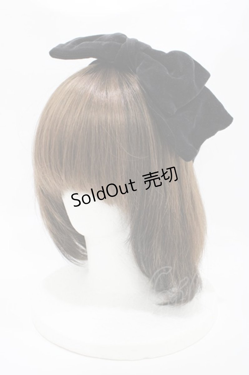 画像1: Jane Marple / 別珍リボンヘアバンド  ブラック H-26-05-08-1002-JM-AC-KB-ZH (1)