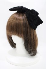 画像1: Jane Marple / 別珍リボンヘアバンド  ブラック H-26-05-08-1002-JM-AC-KB-ZH (1)
