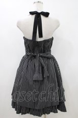 画像3: PEACE NOW / ホルターストライプジャンパースカート M 黒×白 H-26-05-08-1016-PU-SK-AK-ZH (3)