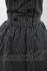 画像4: PEACE NOW / ホルターストライプジャンパースカート M 黒×白 H-26-05-08-1016-PU-SK-AK-ZH (4)