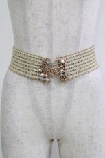 画像1: axes femme / シャイニーマリン麻ゴムベルト 全長74.5 幅- バックル縦5.8 バックル横7.5 ベージュ H-26-05-08-080-AX-ZA-NS-ZH (1)