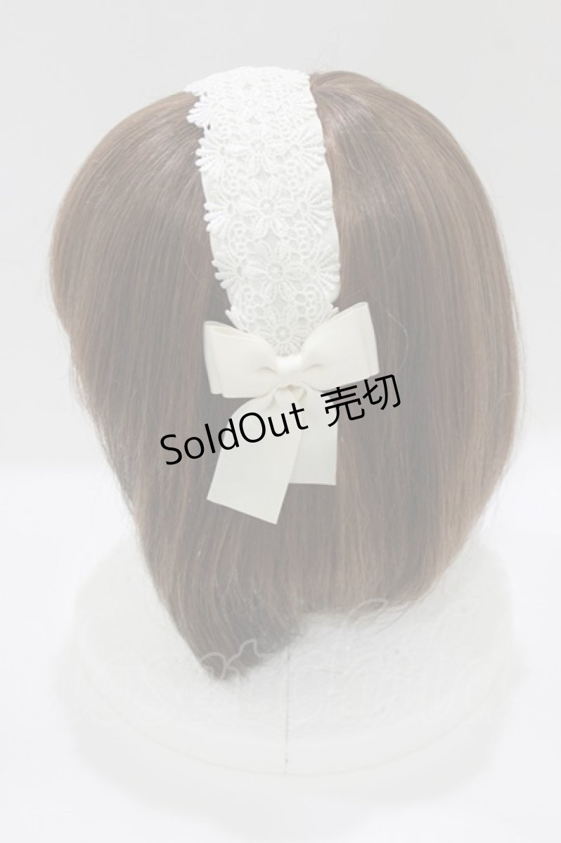 画像2: m petit by misako / TT*AMレースカチューシャ  オフ H-26-05-08-084-LO-AC-NS-ZH (2)