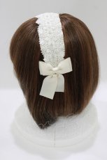 画像2: m petit by misako / TT*AMレースカチューシャ  オフ H-26-05-08-084-LO-AC-NS-ZH (2)