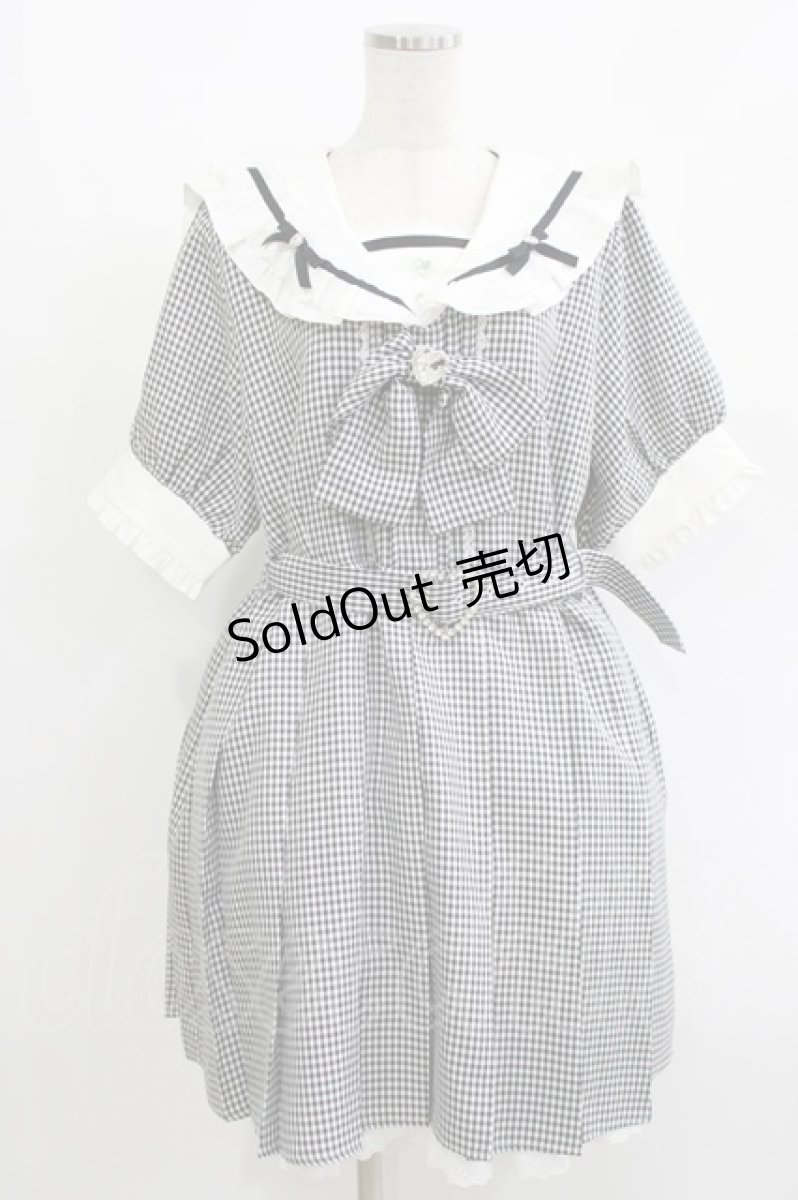 画像1: DearMyLove / セーラービジューレースフリルワンピース 4L ブラック H-26-05-08-010-LO-OP-NS-ZH (1)