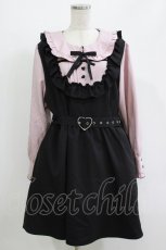 画像1: DearMyLove / お茶会フリルリボンワンピース 4L ピンク/ブラック H-26-05-08-012-LO-OP-NS-ZH (1)
