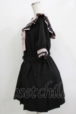 画像2: DearMyLove / ハートくり抜きフリルセーラーワンピース 4L ブラック/ピンク H-26-05-08-016-LO-OP-NS-ZH (2)