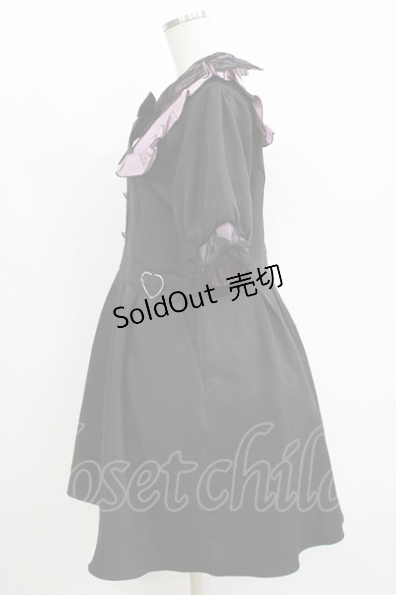 画像2: DearMyLove / レース重ねハートバックルベルトワンピース 4L ブラック/パープル H-26-05-08-019-LO-OP-NS-ZH (2)