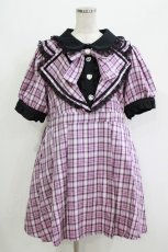 画像1: DearMyLove / 推し色アイドルデザインワンピース 4L ピンクチェック H-26-05-08-020-LO-OP-NS-ZH (1)